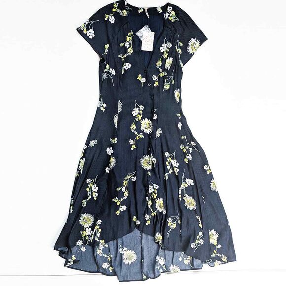 Free People Women's Lost In You Floral High Low Dress Small - Picture 2 of 8